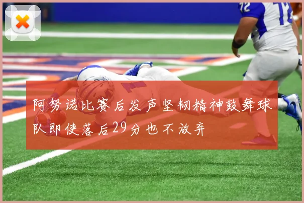 阿努诺比赛后发声坚韧精神鼓舞球队即使落后29分也不放弃